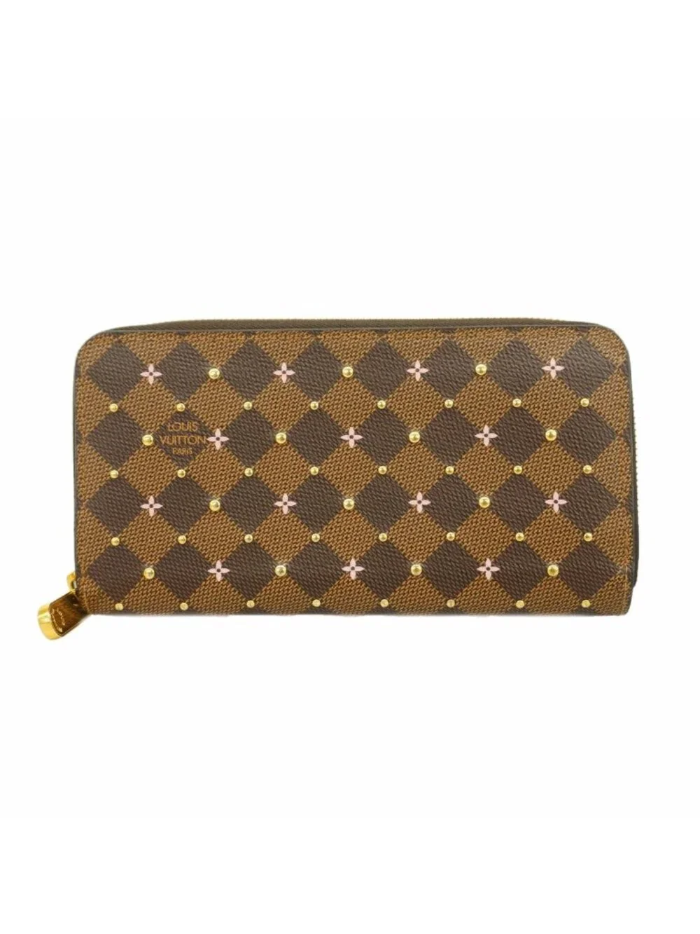 Louis Vuitton Wallet Damier Studded Zippy Ebene Rose Ballerine